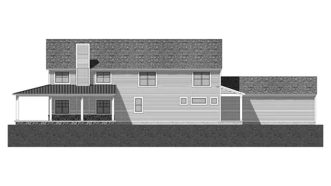 The Homestead house plan, exterior view 2